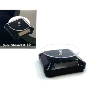 Solar Rotating Display Stand with Black Base for 1/64 Scale Model Cars - Only works by light source