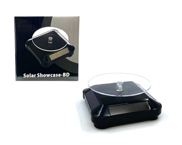 Solar Rotating Display Stand with Black Base for 1/64 Scale Model Cars - Only works by light source