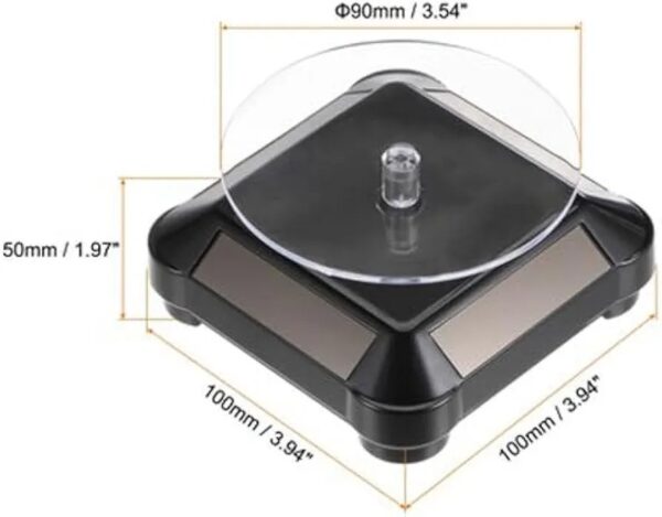 Solar Rotating Display Stand with Black Base for 1/64 Scale Model Cars - Only works by light source - Image 2