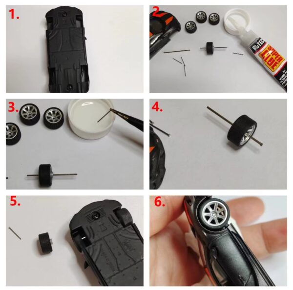 1/64 Diecast Cars Axels for wheels 28mm for hot wheels, Tomica, Matchbox (one set) - Image 2