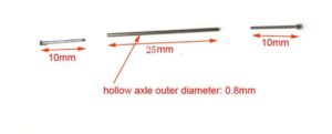 1/64 Diecast Cars Axels for wheels 25mm for hot wheels, Tomica, Matchbox (one set)