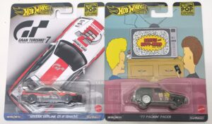 Hot wheels premium pop culture Nissan Skyline GTR (BNR34) & 77 Packin Pacer Combo of 2 cars