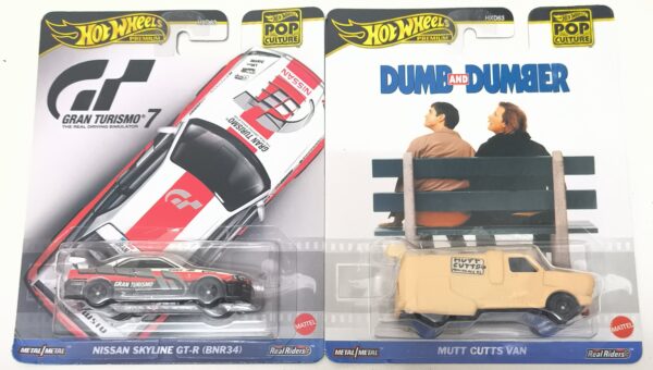 Hot wheels Premium pop culture Nissan Skyline GTR (BNR34) & Mutt Cutts Van (corner damage*)